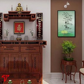 Tranh hình phật thư pháp chữ yêu thương
